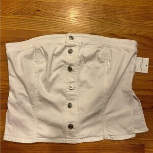 American Eagle Outfitters White Button-Up Corset Top